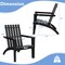 Patio Durable Acacia Wood Adirondack Lounge Armchair with Slatted High Backrest